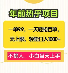 一单9.9，一天百单无上限，不挑人，小白当天上手，轻松日入1000+-木白网创