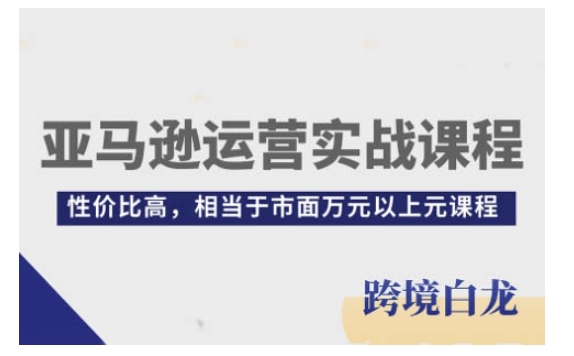 亚马逊运营实战课程，亚马逊从入门到精通，性价比高，相当于市面万元以上元课程-木白网创