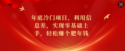 年底冷门项目，利用信息差，实现零基础上手，轻松赚个肥年钱【揭秘】-木白网创
