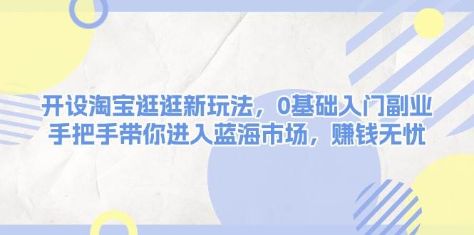 开设淘宝逛逛新玩法，0基础入门副业，手把手带你进入蓝海市场，赚钱无忧-木白网创