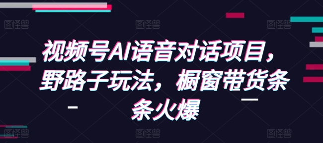 视频号AI语音对话项目，野路子玩法，橱窗带货条条火爆-木白网创
