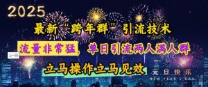 最新“跨年群”引流，流量非常猛，单日引流两人满人群，立马操作立马见效【揭秘】-木白网创
