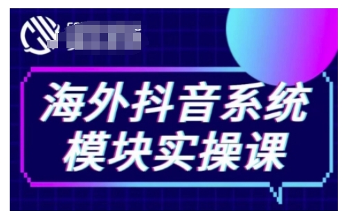 海外抖音Tiktok系统模块实操课，TK短视频带货，TK直播带货，TK小店端实操等-木白网创