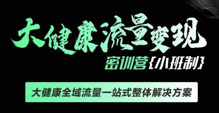 千万级大健康变现课线下课，大健康全域流量一站式整体解决方案-木白网创