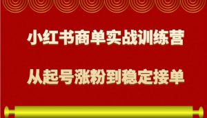 小红书商单实战训练营，从0到1教你如何变现，从起号涨粉到稳定接单，适合新手-木白网创
