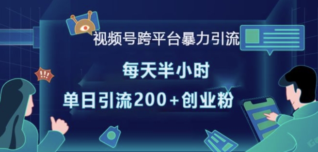 视频号跨平台暴力引流，每天半小时，单日引流200+精准创业粉-木白网创