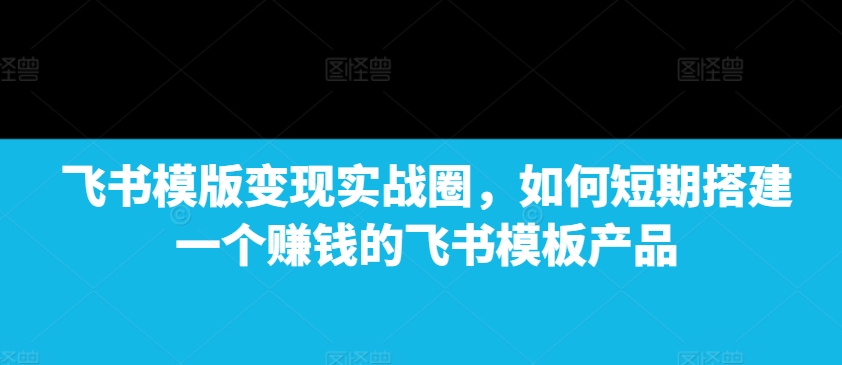 飞书模版变现实战圈，如何短期搭建一个赚钱的飞书模板产品-木白网创