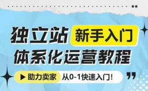 独立站新手入门体系化运营教程，助力独立站卖家从0-1快速入门!-木白网创
