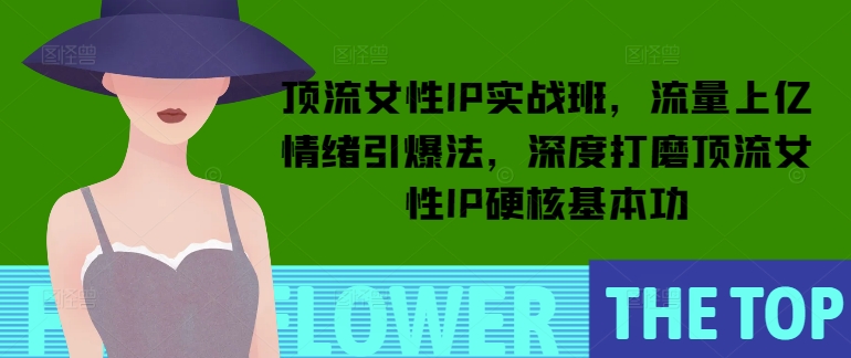 顶流女性IP实战班，流量上亿情绪引爆法，深度打磨顶流女性IP硬核基本功-木白网创