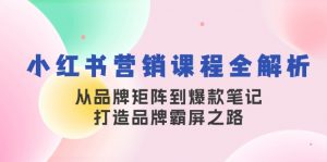 小红书营销课程全解析，从品牌矩阵到爆款笔记，打造品牌霸屏之路-木白网创