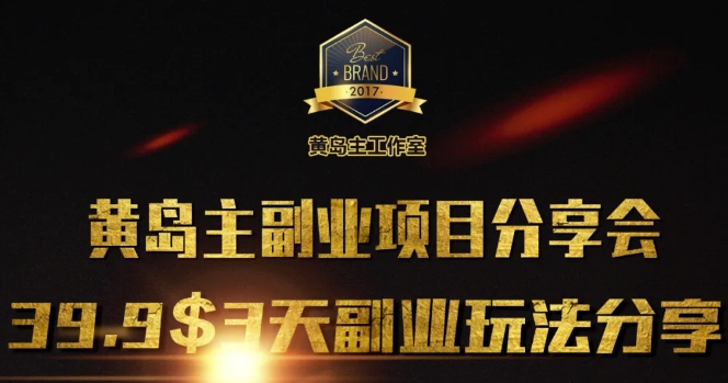 黄岛主副业分享会1期：3天3个副业玩法，速度上车-木白网创