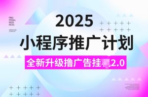 2025小程序推广计划，撸广告挂JI3.0玩法，日均5张【揭秘】-木白网创