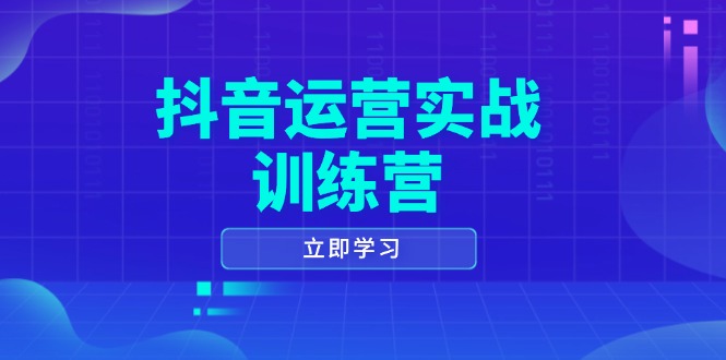 抖音运营实战训练营，0-1打造短视频爆款，涵盖拍摄剪辑、运营推广等全过程-木白网创