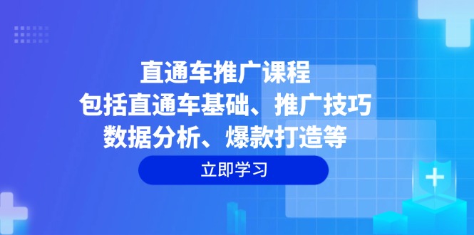 直通车推广课程：包括直通车基础、推广技巧、数据分析、爆款打造等-木白网创