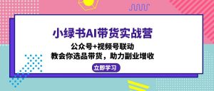 小绿书AI带货实战营：公众号+视频号联动，教会你选品带货，助力副业增收-木白网创
