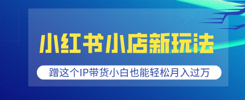 小红书小店新玩法，蹭这个IP带货，小白也能轻松月入过W【揭秘】-木白网创