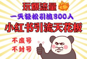 小红书引流天花板，玩爆流量，一天轻松引流300人，安全操作-木白网创