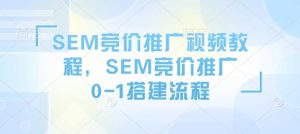 SEM竞价推广视频教程，SEM竞价推广0-1搭建流程-木白网创