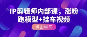 IP剪辑师内部课，涨粉跑模型+挂车视频-木白网创