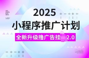 2025小程序推广计划，全新升级撸广告挂JI2.0玩法，日入多张，小白可做【揭秘】-木白网创