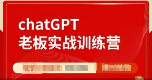 ChatGPT老板实战训练营,用GPT带飞,一人顶一个团队-木白网创