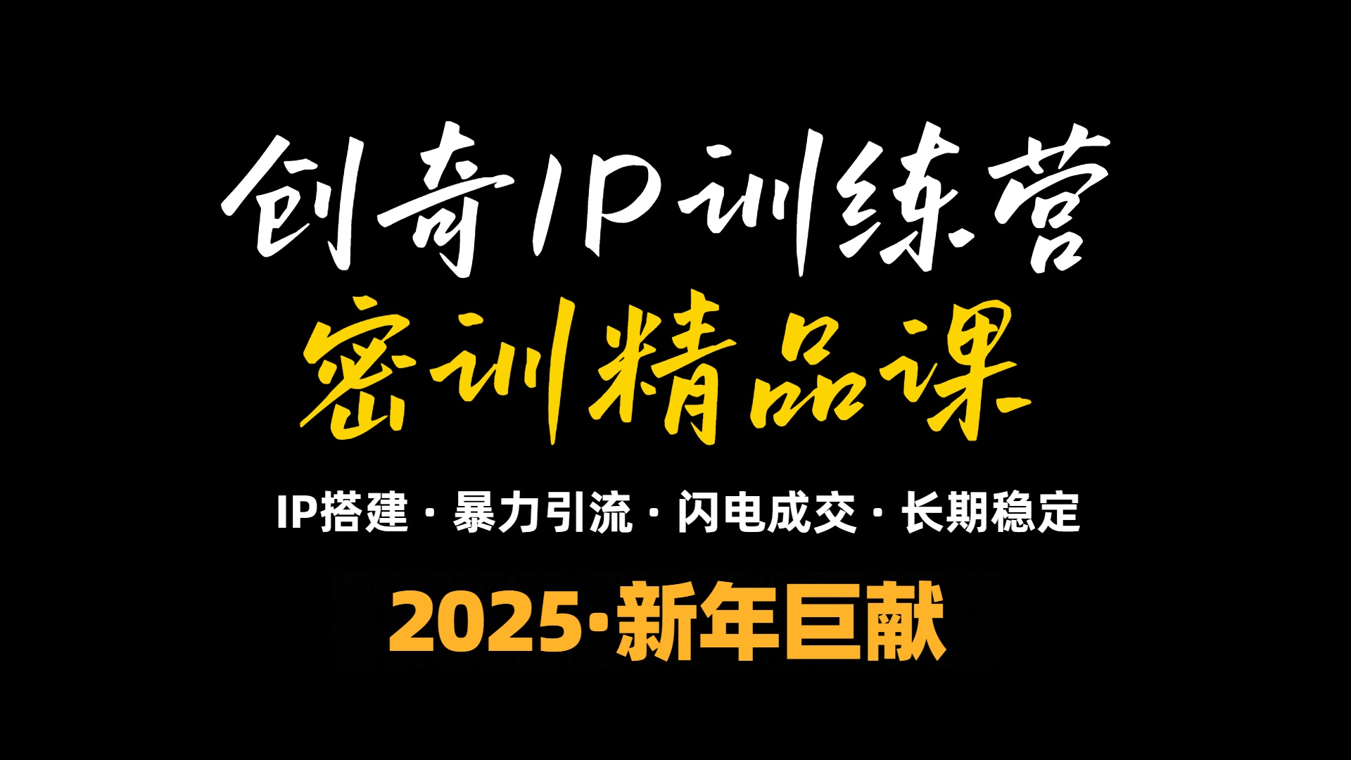 2025年“知识付费IP训练营”小白避坑年赚百万，暴力引流，闪电成交-木白网创
