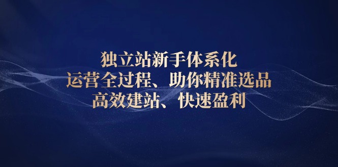 独立站新手体系化 运营全过程，助你精准选品、高效建站、快速盈利-木白网创