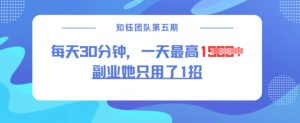 副业她只用了1招，每天30分钟，无脑二创，一天最高1.5k-木白网创