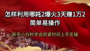 怎样利用哪吒2爆火3天赚1万2简单易操作新手小白秒学会抓紧时间上手实操-木白网创