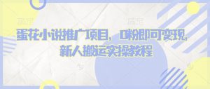 蛋花小说推文项目，0粉即可变现，新人搬运实操教程-木白网创