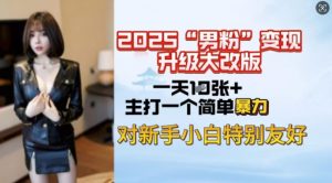 2025男粉变现全新玩法升级，日入上千简简单单，小白可轻松上手-木白网创