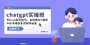 chatgpt实战班，学Excel高效技巧，自动化PPT制作，小红书爆款笔记创作秘籍-木白网创