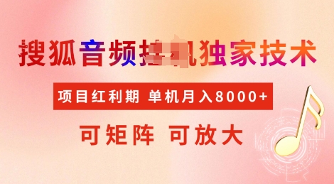 全网首发搜狐音频挂JI独家技术，项目红利期，可矩阵可放大，稳定月入8k【揭秘】-木白网创