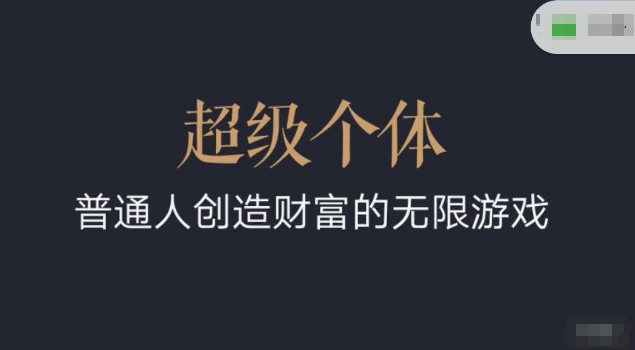 超级个体2024-2025翻盘指南，普通人创造财富的无限游戏-木白网创