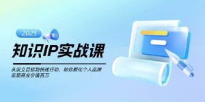 知识IP实战课，从设立目标到快速行动，助你孵化个人品牌，实现商业价值百万-木白网创
