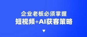 企业短视频AI获客霸屏流量课，6步短视频+AI突围法，3大霸屏抢客策略-木白网创