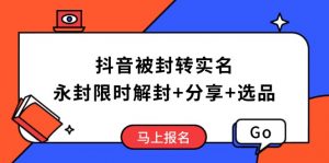 抖音被封转实名攻略，永久封禁也能限时解封，分享解封后高效选品技巧-木白网创