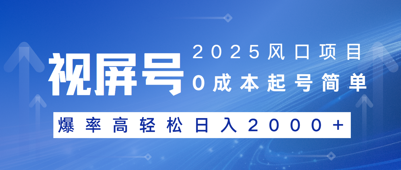 2025风口项目，视频号带货，起号简单，爆率高轻松日入2000+-木白网创