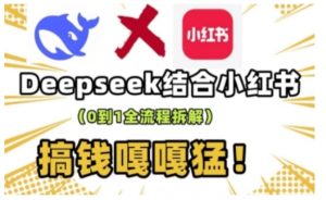deepseek+小红书打造流量生产线实操课，0到1全流程拆解，搞钱嘎嘎猛-木白网创