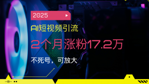 2025AI短视频引流，2个月涨粉17.2万，不死号，可放大-木白网创