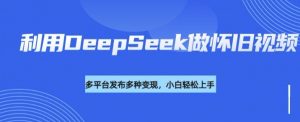 利用DeepSeek做怀旧视频，流量号多渠道变现能力强-木白网创