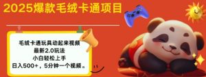 2025毛绒玩具卡通动起来，小白轻松上手，日入多张-木白网创