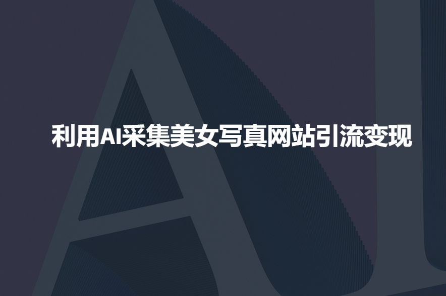 利用AI采集美女写真网站引流变现，引流嘎嘎的-木白网创