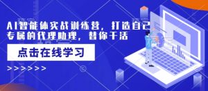 AI智能体实战训练营，打造自己专属的代理助理，替你干活-木白网创