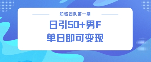 男粉引流新方法不违规，当日即可变现-木白网创