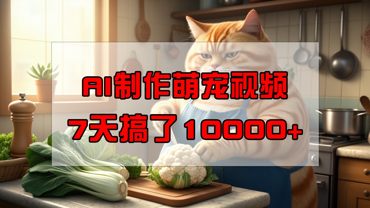 靠AI制作萌宠视频，7天搞了1万+，操作简单门槛低，有手机就行-木白网创