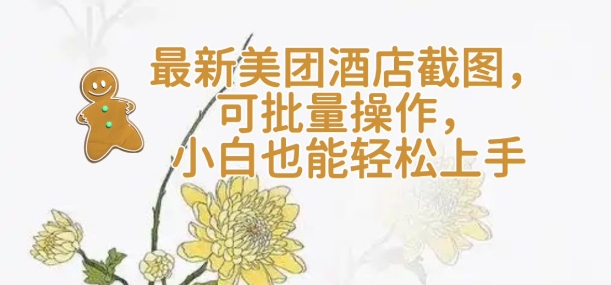 【轻云】最新美团酒店截图，可批量操作，小白也能轻松上手-木白网创