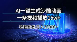 AI一键生成沙雕动画一条视频播放15Wt轻轻松松月入30000+-木白网创