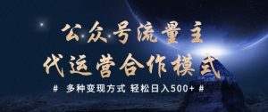 公众号流量主代运营  多种变现方式 轻松日入5张【揭秘】-木白网创