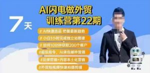 AI闪电做外贸训练营第22期：Al快速选品+小白1小时完成独立站搭建+10分钟获取200个客户等-木白网创